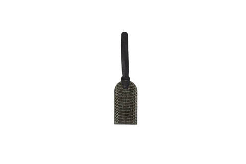 St Tropez Luggage Tag, Charcoal Glazed Whipsnake
