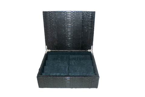 Cannes Sunglasses Case, Black Snakeskin