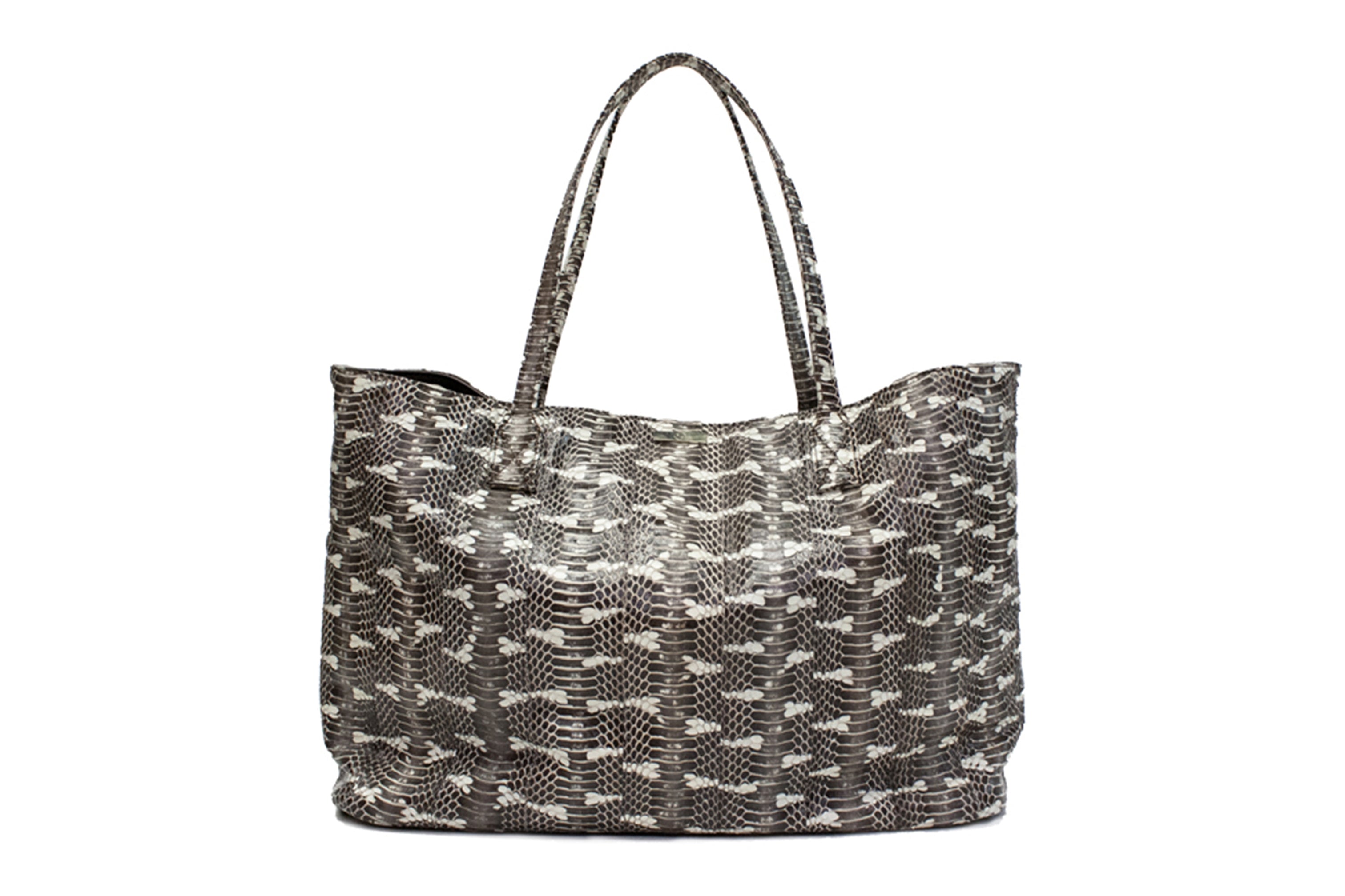 Sydney Large Tote Mango Ayer Natural Snakeskin Elisabeth Weinstock Exotic Snakeskin Fashion Home Decor and Art Accessories