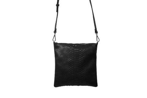 Tokyo Cross-Body, Matte Black Snakeskin