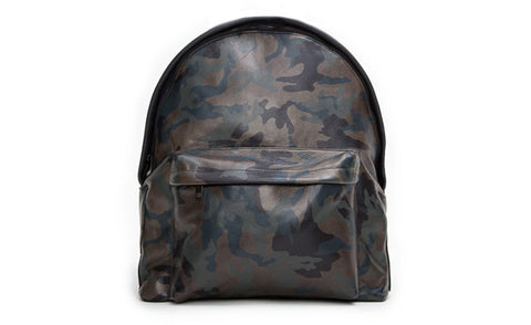 The Andes Backpack, Army Green Camo Italian Leather