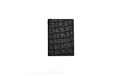 Lugano Passport Case, Matte Black Croc Embossed Lambskin