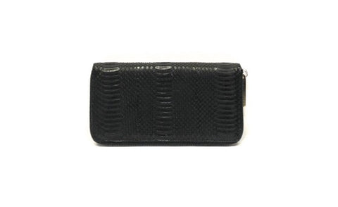 Denmark Wallet, Black Italian Watersnake, Front