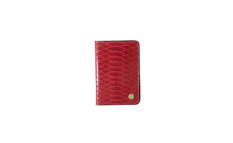Panama Card Holder, Cherry Glazed Snakeskin