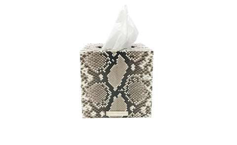 Copenhagen Tissue Box, Natural Snakeskin