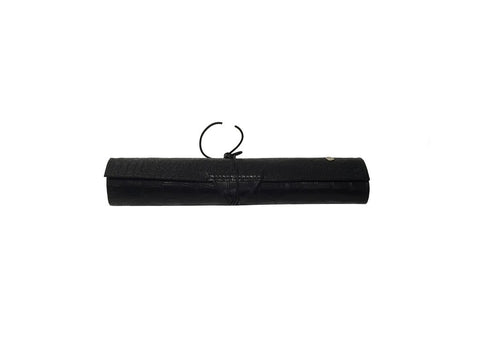 Egypt Travel Backgammon set, black Croc Embossed Lambskin