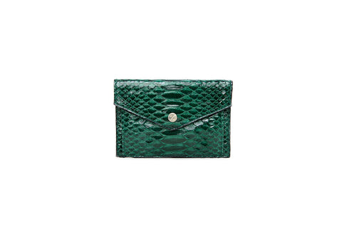 Provence Small Wallet, Emerald Glazed Snakeskin