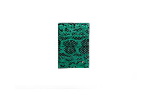 Lugano Passport Case, Forrest Green Glazed Snakeskin