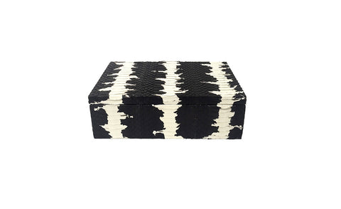 Manchester Cufflink or Jewelry Box, Matte Black and White Starburst WhipsnakeManchester Cufflink or Jewelry Box, Matte Black and White Starburst Whipsnake