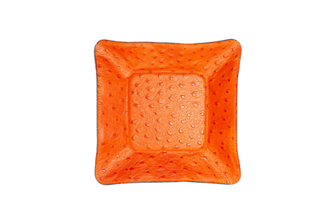 Quebec Travel Valet Large, Orange Ostrich Embossed Lambskin