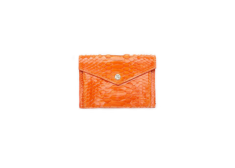 Provence Small Wallet, Orange Glazed Snakeskin