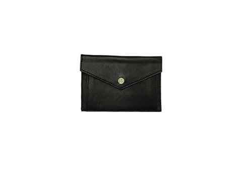 Provence Small Wallet, Black Italian Leather
