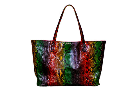 Sydney Large Tote, Tie Dye Glazed Snakeskin