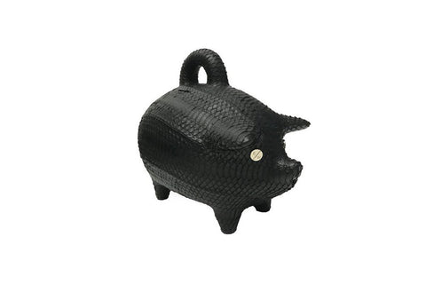 Tijuana Piggy Bank, Matte Black Italian Watersnake