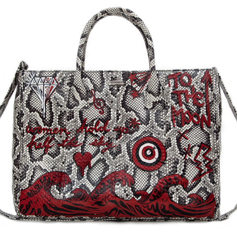 Custom Hand-Painted Belgravia Large, Python Print Elaphe